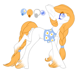 Size: 2629x2407 | Tagged: safe, artist:helemaranth, imported from derpibooru, oc, oc only, oc:mia, earth pony, pony, braid, braided tail, earth pony oc, hoof fluff, looking up, reference sheet, simple background, smiling, solo, transparent background