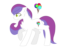 Size: 1252x1008 | Tagged: safe, artist:blurryface213, imported from derpibooru, oc, oc only, oc:lollipop, earth pony, pony, balloon, chest fluff, earth pony oc, simple background, solo, white background