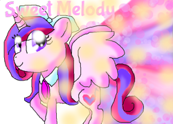 Size: 664x479 | Tagged: safe, artist:pokeloidpachiviray, imported from derpibooru, oc, oc only, oc:sweet melody, alicorn, pony, alicorn oc, horn, simple background, solo, sonic rainboom, transparent background, wings