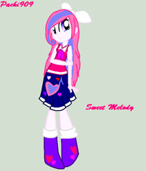 Size: 507x593 | Tagged: safe, artist:pokeloidpachiviray, imported from derpibooru, oc, oc only, oc:sweet melody, equestria girls, human oc, solo