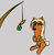 Size: 3000x3045 | Tagged: artist needed, safe, earth pony, pony, carrot, female, fishing rod, food, simple background, sitting, solo, verity