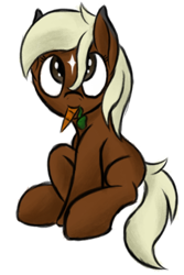 Size: 684x1022 | Tagged: safe, artist:ahorseofcourse, earth pony, pony, art pack:marenheit 451 post-pack, carrot, eating, female, food, looking up, simple background, solo, verity, white background