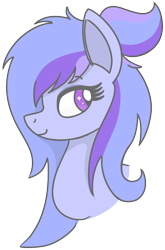 Size: 680x1028 | Tagged: safe, artist:chespi, imported from derpibooru, oc, oc only, oc:tranquil waters, pony, bust, female, looking back, mare, raised eyebrow, simple background, smiling, transparent background