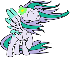 Size: 971x742 | Tagged: safe, artist:sydpeep, imported from derpibooru, oc, oc only, oc:lilac breeze, pegasus, pony, eyes closed, happy, pegasus oc, simple background, solo, white background, wind, windswept mane, windswept tail, wings