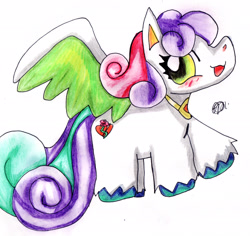 Size: 2074x1955 | Tagged: safe, artist:crystaltheechidna, imported from derpibooru, oc, oc only, oc:bell, pegasus, pony, blushing, pegasus oc, simple background, solo, tongue out, white background, wings