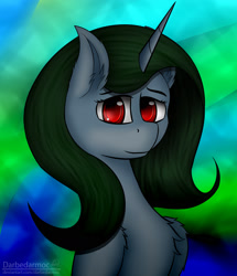 Size: 1596x1860 | Tagged: safe, artist:darbedarmoc, imported from derpibooru, oc, oc only, oc:minerva, pony, unicorn, chest fluff, ear fluff, looking at you, redraw, solo