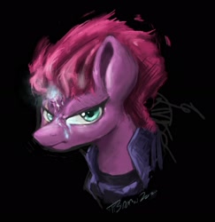 Size: 2266x2328 | Tagged: safe, artist:rigbyh00ves, artist:th3ipodm0n, imported from derpibooru, tempest shadow, pony, unicorn, broken horn, bust, female, horn, portrait, solo