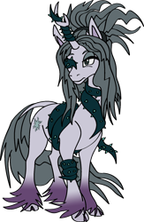 Size: 650x997 | Tagged: safe, artist:theheroofharmony, imported from derpibooru, tree of harmony, oc, oc only, oc:harmony (heilos), pony, black vine, clothes, corrupted, costume, nightmare night costume, possessed, simple background, solo, thorn, thorns, transparent background, what if
