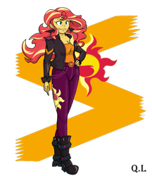 Size: 2953x3425 | Tagged: safe, artist:papyjr13, imported from derpibooru, sunset shimmer, equestria girls, breasts, female, simple background, solo, transparent background