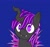 Size: 1261x1195 | Tagged: safe, artist:inkynotebook, imported from derpibooru, part of a set, oc, oc only, changeling queen, pony, blue background, bust, changeling queen oc, commission, purple changeling, simple background, smiling, solo, ych result