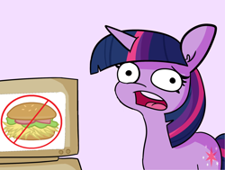 Size: 1984x1500 | Tagged: safe, artist:sir-teutonic-knight, artist:tjpones, artist:tjpones edits, edit, imported from derpibooru, twilight sparkle, pony, unicorn, burger, computer, faic, female, food, hay burger, looking at you, mare, meme, open mouth, reaction image, solo, twilight's computer, unicorn twilight, you monster