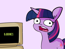 Size: 1984x1500 | Tagged: safe, artist:tjpones, artist:tjpones edits, edit, imported from derpibooru, twilight sparkle, pony, unicorn, computer, faic, female, looking at you, mare, meme, open mouth, reaction image, solo, twilight's computer, unicorn twilight