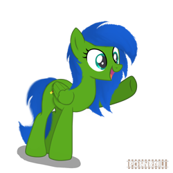 Size: 3000x3000 | Tagged: safe, artist:indonesiarailroadpht, artist:ponyrailartist, imported from derpibooru, oc, oc only, oc:checkpoint, pegasus, pony, open mouth, raised hoof, show accurate, simple background, solo, transparent background, watermark