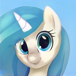 Size: 1024x1024 | Tagged: safe, artist:thisponydoesnotexist, imported from derpibooru, pony, unicorn, ai content, ai generated, cute, female, generator:thisponydoesnotexist, mare, neural network, not celestia, smiling, solo