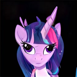 Size: 1024x1024 | Tagged: safe, artist:thisponydoesnotexist, imported from derpibooru, pony, accidentally a canon character, ai content, ai generated, bust, derp, faic, female, generator:thisponydoesnotexist, machine learning abomination, majestic as fuck, mare, neural network, neural network abomination, not twilight sparkle, portrait, solo