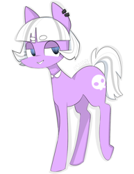 Size: 678x878 | Tagged: safe, artist:asnarfart, imported from derpibooru, oc, oc only, pony, cute, original, pink, purple, simple background, skull, solo, white background