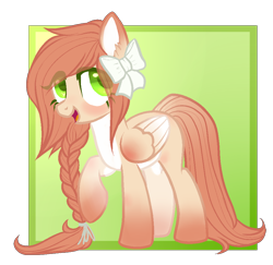 Size: 952x924 | Tagged: safe, artist:helemaranth, imported from derpibooru, oc, oc only, pegasus, pony, base used, bow, braid, eye clipping through hair, hair bow, open mouth, pegasus oc, raised hoof, simple background, smiling, solo, transparent background, wings