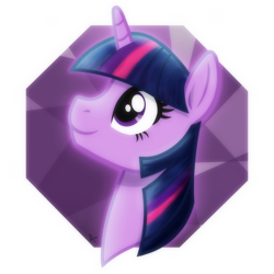 Size: 2048x2048 | Tagged: safe, artist:whitequartztheartist, imported from derpibooru, twilight sparkle, pony, unicorn, bust, female, glow, glowing, head, purple, simple background, solo, white background