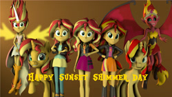 Size: 7680x4320 | Tagged: safe, artist:fazbearsparkle, imported from derpibooru, sunset shimmer, equestria girls, equestria girls (movie), equestria girls series, friendship games, rainbow rocks, 3d, clothes, daydream shimmer, evil, evil grin, female, grin, looking at you, skirt, smiling, source filmmaker, sunset satan, sunset shimmer day