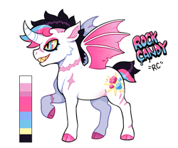 Size: 857x713 | Tagged: safe, artist:lastnight-light, imported from derpibooru, oc, oc only, oc:rock candy, alicorn, bat pony, bat pony alicorn, pony, bat wings, female, horn, mare, simple background, solo, transparent background, wings