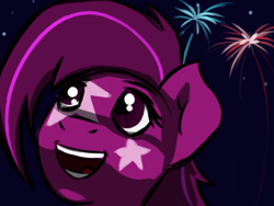 Size: 800x600 | Tagged: safe, artist:firestarter, imported from derpibooru, oc, oc only, pony, female, fireworks, happy, markings, night, shading