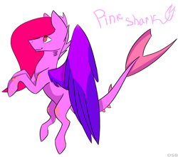 Size: 2607x2301 | Tagged: safe, artist:toptian, imported from derpibooru, oc, oc only, original species, pony, shark, shark pony, simple background, solo, white background, wings