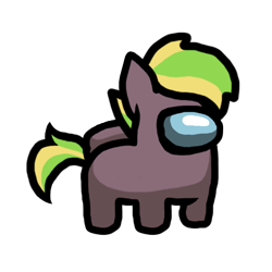 Size: 550x550 | Tagged: safe, artist:ebunix, imported from derpibooru, oc, oc only, oc:lightflare, pony, among us, crossover, simple background, simple shading, solo, transparent background