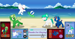 Size: 1142x598 | Tagged: safe, imported from derpibooru, oc, oc:hellfire, earth pony, ghost, ghost pony, pegasus, pony, undead, unicorn, pony creator, axe, ball, battle axe, beach, beach ball, card, card game, cloak, clothes, colt, day, fantasy, female, foal, funny, game, heart, island, kisekae, magic, male, mare, ocean, shield, spear, the end, water, weapon, wizard, young