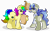 Size: 11700x7200 | Tagged: safe, artist:rainbowtashie, imported from derpibooru, mayor mare, minuette, oc, oc only, oc:dental authority, oc:rainbow tashie, earth pony, pony, unicorn, butt, clothes, commissioner:bigonionbean, cutie mark, extra thicc, female, flank, fusion, fusion:dental authority, fusion:mayor mare, glasses, magic, mare, paper, parent:mayor mare, parent:minuette, plot, scroll, simple background, transparent background, writer:bigonionbean