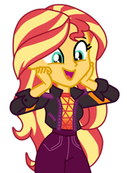 Size: 882x1196 | Tagged: safe, artist:gmaplay, imported from derpibooru, sunset shimmer, equestria girls, equestria girls series, how to backstage, spoiler:eqg series (season 2), cute, female, shimmerbetes, simple background, solo, sunset shimmer day, transparent background