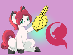 Size: 8000x6000 | Tagged: safe, artist:chedx, imported from derpibooru, oc, earth pony, pony, earth pony oc, female, foam finger, mare, pinkerry, pinkerrycontest, pinkerrysite