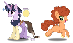 Size: 1763x1039 | Tagged: safe, artist:purplepotato04, imported from derpibooru, oc, oc only, earth pony, hybrid, pony, interspecies offspring, magical gay spawn, male, offspring, one eye closed, parent:big macintosh, parent:cheese sandwich, parent:discord, parent:twilight sparkle, parents:discolight, parents:mac n cheese, simple background, stallion, transparent background, wink