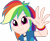 Size: 4848x4000 | Tagged: safe, artist:dashiesparkle, color edit, edit, editor:michaelsety, imported from derpibooru, rainbow dash, equestria girls, female, hand, human coloration, light skin, light skin edit, looking at you, simple background, skin color edit, solo, transparent background, whitewashing