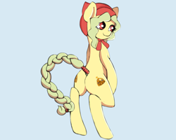 Size: 1500x1200 | Tagged: safe, artist:plaguemare, imported from derpibooru, oc, oc only, oc:magyar, pony, /mlp/, bipedal, bonnet, braid, drawthread, hungary, nation ponies, ponified, requested art, solo