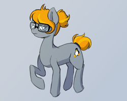 Size: 1500x1200 | Tagged: safe, artist:plaguemare, imported from derpibooru, oc, oc only, oc:linux gf, earth pony, pony, /mlp/, drawthread, glasses, linux, ponified, simple background, solo