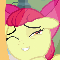 Size: 1024x1024 | Tagged: safe, imported from derpibooru, screencap, apple bloom, earth pony, pony, bloom and gloom, cropped, female, filly, solo