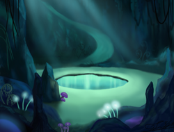 Size: 1403x1067 | Tagged: safe, artist:marcylin1023, imported from derpibooru, absurd resolution, background, cave, cave pool, detailed background, mirror pool, mushroom, no pony, scenery