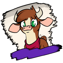 Size: 1044x1044 | Tagged: safe, artist:ebvert, imported from derpibooru, arizona cow, cow, them's fightin' herds, animated, arizona (tfh), arizonadorable, community related, cute, female, horns, simple background, solo, transparent background