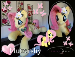 Size: 1280x990 | Tagged: safe, artist:purplenebulastudios, imported from derpibooru, fluttershy, pony, fluttershy plushie, irl, life size, photo, plushie, solo