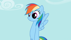 Size: 1920x1080 | Tagged: safe, imported from derpibooru, screencap, rainbow dash, pegasus, pony, may the best pet win, :i, derp, female, flying, mare, reaction image