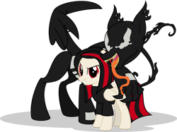 Size: 1280x959 | Tagged: safe, artist:mlp-trailgrazer, imported from derpibooru, oc, oc only, oc:midnight sonata, pegasus, pony, female, mare, not blackjack, simple background, solo, transparent background, venom