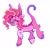 Size: 1388x1331 | Tagged: safe, artist:occultusion, artist:onionpwder, imported from derpibooru, pinkie pie, draconequus, alternate hairstyle, draconequified, female, grin, one eye closed, pinkonequus, raised hoof, raised leg, simple background, smiling, solo, species swap, white background, wink