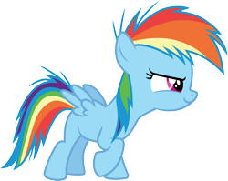 Size: 3770x3000 | Tagged: safe, artist:cloudy glow, artist:cloudyglow, imported from derpibooru, rainbow dash, pegasus, pony, the cutie mark chronicles, .ai available, cute, dashabetes, female, filly, filly rainbow dash, high res, multicolored mane, simple background, solo, transparent background, vector, younger
