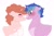 Size: 1280x854 | Tagged: safe, artist:itstechtock, imported from derpibooru, oc, oc only, oc:blueberry tonic, oc:cherry blossoms, pony, unicorn, blushing, boop, female, glasses, magical lesbian spawn, male, mare, noseboop, offspring, parent:tempest shadow, parent:twilight sparkle, parents:tempestlight, simple background, stallion, white background