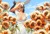 Size: 2280x1560 | Tagged: source needed, safe, artist:mashiro, imported from derpibooru, oc, oc only, oc:bärmey jäçar, anthro, absolute cleavage, breasts, cleavage, commission, female, flower, hat, solo, straw hat, sunflower