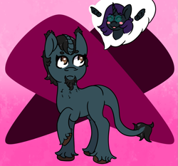 Size: 1071x1000 | Tagged: safe, artist:lazerblues, imported from derpibooru, oc, oc:lazerblues, oc:mal, alicorn, pony, unicorn, blushing, offspring, parent:oc:nyx