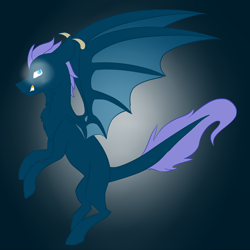 Size: 2000x2000 | Tagged: safe, artist:toptian, imported from derpibooru, oc, oc only, dracony, dragon, hybrid, pony, gradient background, rearing, solo, wings