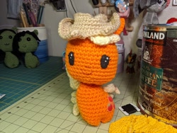 Size: 2048x1536 | Tagged: safe, artist:tinyequine, imported from derpibooru, applejack, amigurumi, crochet, female, irl, photo, plushie