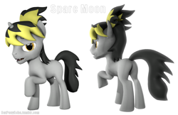 Size: 1100x714 | Tagged: safe, artist:batponyecho, imported from derpibooru, oc, oc only, oc:sparc, pony, unicorn, vampire, vampony, 3d, butt, horn, male, plot, simple background, solo, source filmmaker, tail, white background