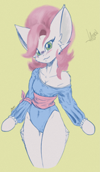 Size: 1773x3046 | Tagged: safe, artist:maximus, imported from derpibooru, oc, oc:jaiden rose, earth pony, pony, semi-anthro, arm hooves, clothes, female, leotard, looking at you, solo